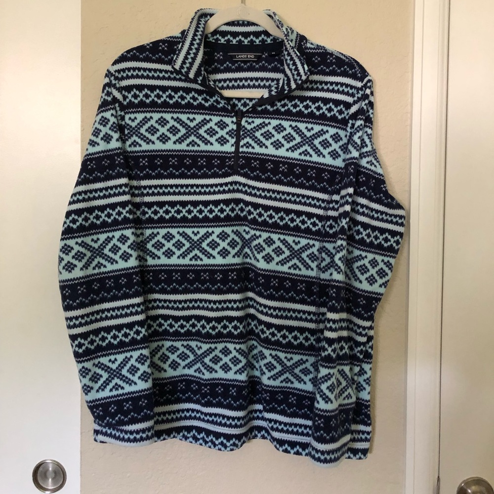 Lands End Pull Over Fleece Sweater